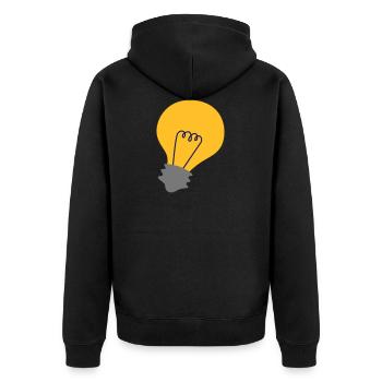 Glühbirne - Unisex Premium Bio Zip Hoodie - Schwarz - Hinten - Nico (187cm)