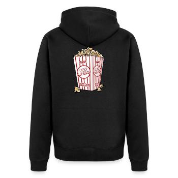 Popcorn - Unisex Premium Organic Zip Hoodie - black - Back - Nico (187cm)