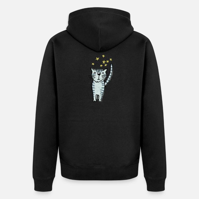 chat - Veste à capuche bio Premium Unisexe - noir