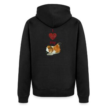 I love my guinea pig - Unisex Premium Organic Zip Hoodie - black - Back - Nico (187cm)