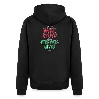Bake Stuff Watch Filme Weihnachtskuchen Back Geschenk - Unisex Premium Bio Zip Hoodie - Schwarz - Hinten - Nico (187cm)