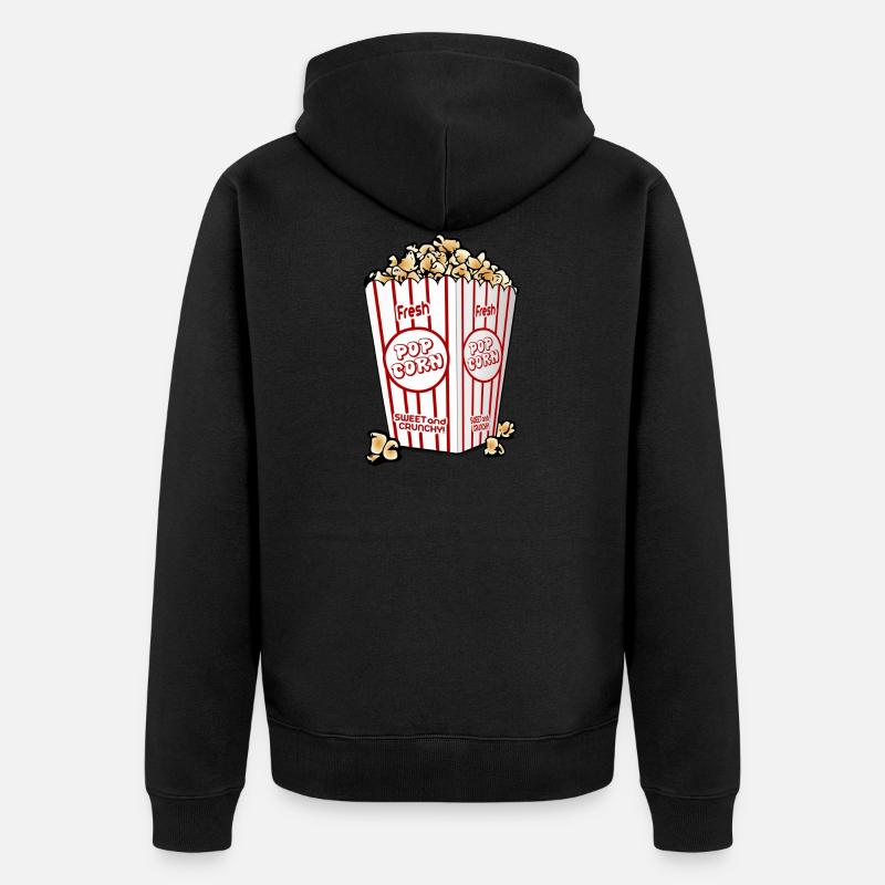 Popcorn. Geschenkidee - Unisex Premium Bio Zip Hoodie - Schwarz