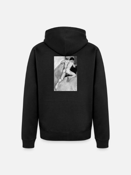 Pencil man ass - Unisex Premium Organic Zip Hoodie - black