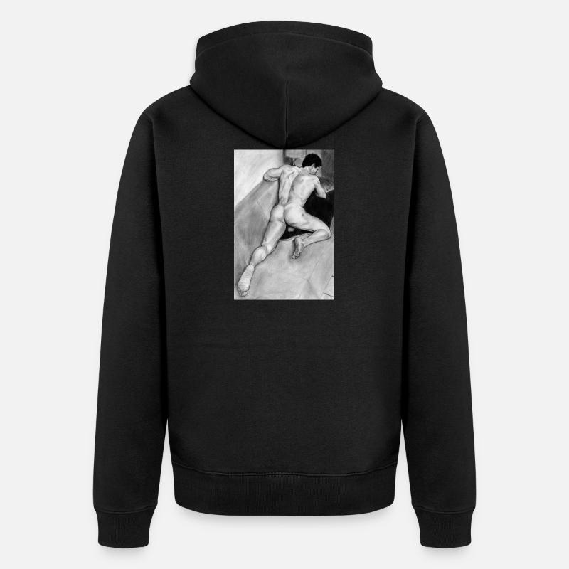 Crayon homme cul - Veste à capuche bio Premium Unisexe - noir