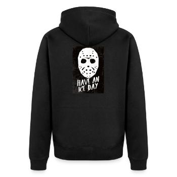Masque de hockey ayez une affiche de jour de glace - Veste à capuche bio Premium Unisexe - noir - Dos - Nico (187cm)