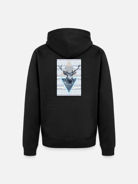 Cerf roi de la forêt - Veste à capuche bio Premium Unisexe - noir