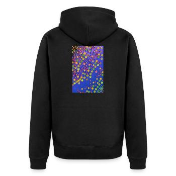 dandelions - Unisex Premium Organic Zip Hoodie - black - Back - Nico (187cm)