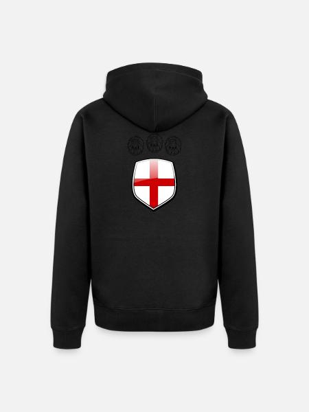 Three lions England football English flag - Unisex Premium Organic Zip Hoodie - black