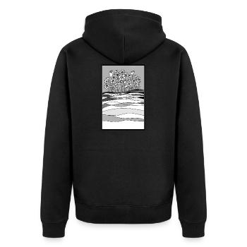 paysage avec des fleurs - Veste à capuche bio Premium Unisexe - noir - Dos - Nico (187cm)