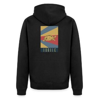 Tortue, tortue, retro, tortue - Veste à capuche bio Premium Unisexe - noir - Dos - Nico (187cm)