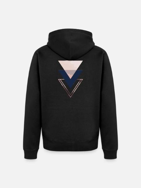 Triangles rose - Unisex Premium Organic Zip Hoodie - black