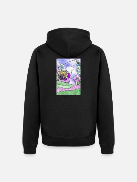 escargot - Veste à capuche bio Premium Unisexe - noir