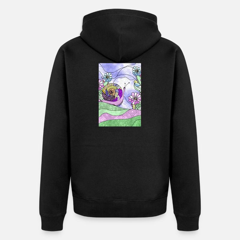 escargot - Veste à capuche bio Premium Unisexe - noir