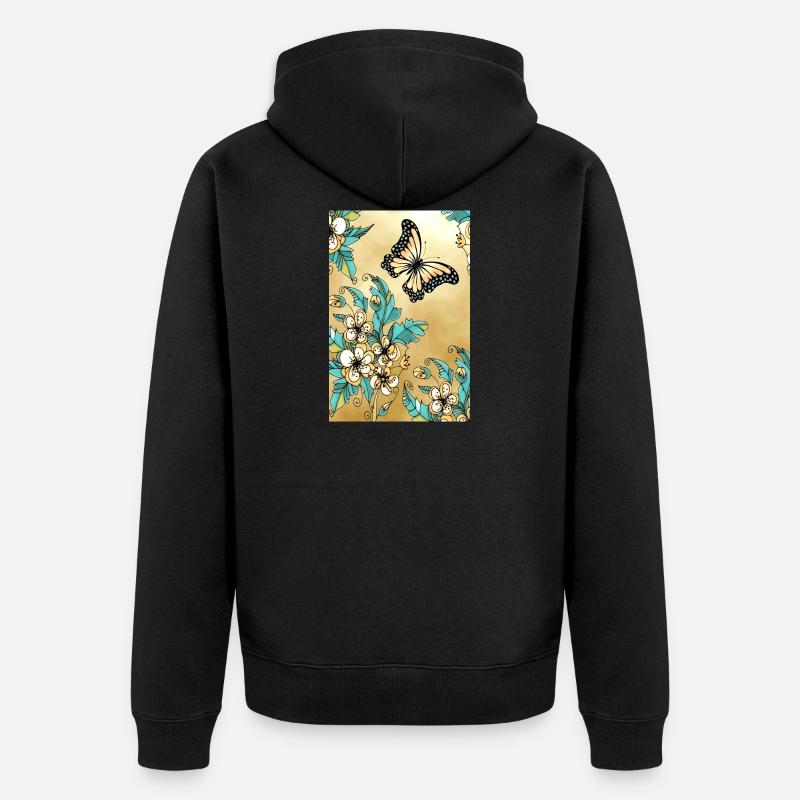 papillon - Veste à capuche bio Premium Unisexe - noir