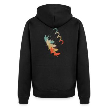 Vintage style rétro kitesurfing cerf-volant kite voile - Veste à capuche bio Premium Unisexe - noir - Dos - Nico (187cm)