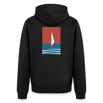 Sailboat (Simple Edition) - Unisex Premium Organic Zip Hoodie - black - Back - Nico (187cm)