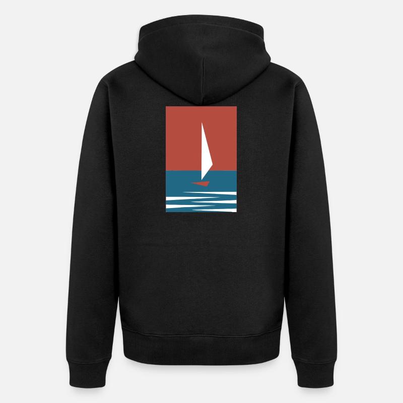 SegelBoot (Simple-Edition) - Unisex Premium Bio Zip Hoodie - Schwarz