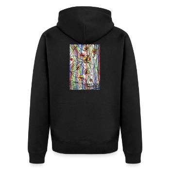 Fleurs - Veste à capuche bio Premium Unisexe - noir - Dos - Nico (187cm)