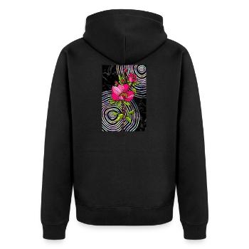 Rote Rosen - Unisex Premium Bio Zip Hoodie - Schwarz - Hinten - Nico (187cm)