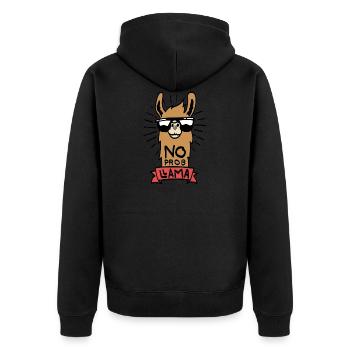 No ProbLlama - cool llama gift - Unisex Premium Organic Zip Hoodie - black - Back - Nico (187cm)