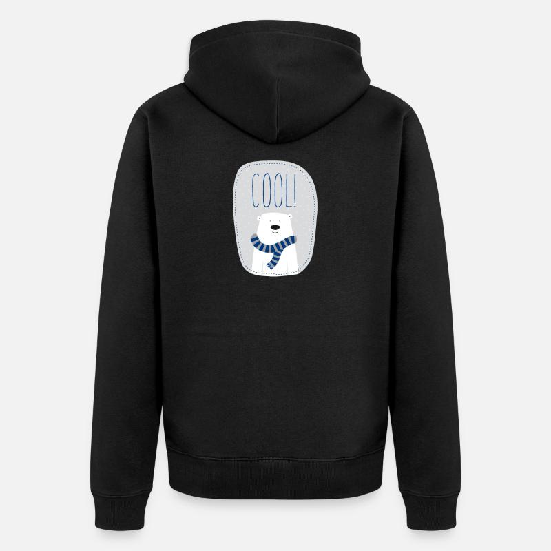 cool polar bear - Unisex Premium Bio Zip Hoodie - Schwarz