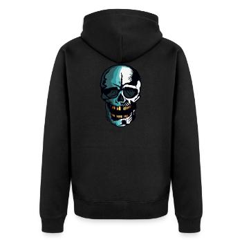 tete de mort crane skull fantaisie halloween effra - Veste à capuche bio Premium Unisexe - noir - Dos - Nico (187cm)
