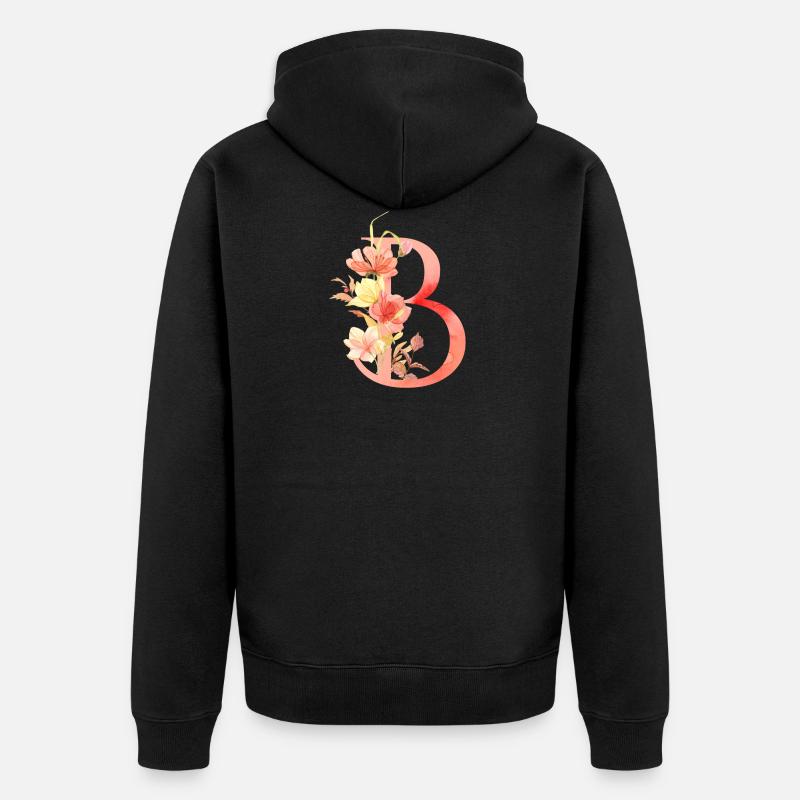Buchstabe B - Unisex Premium Bio Zip Hoodie - Schwarz