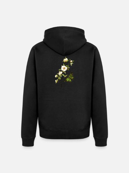 Blumen - Unisex Premium Bio Zip Hoodie - Schwarz