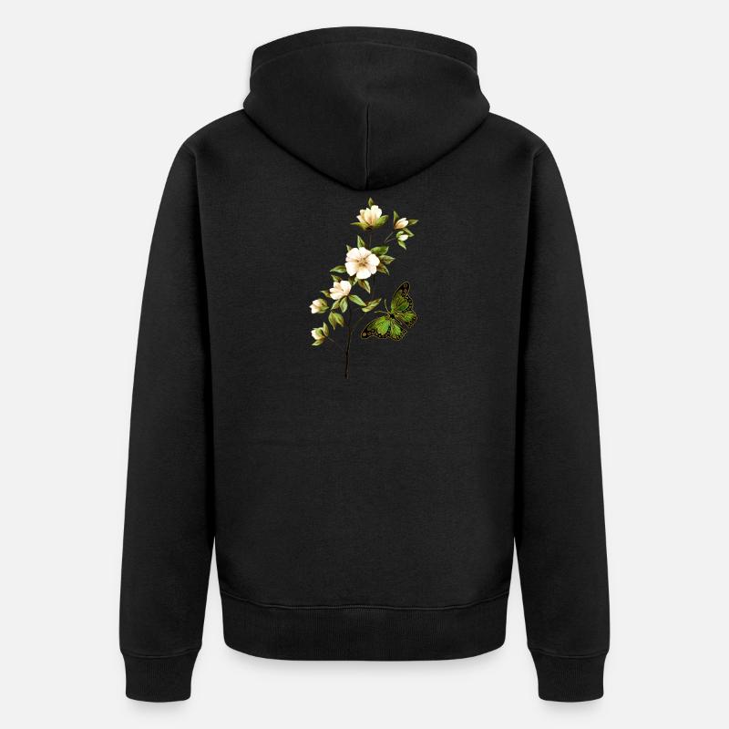 fleurs - Veste à capuche bio Premium Unisexe - noir