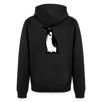 Motif de pingouin - Veste à capuche bio Premium Unisexe - noir - Dos - Nico (187cm)