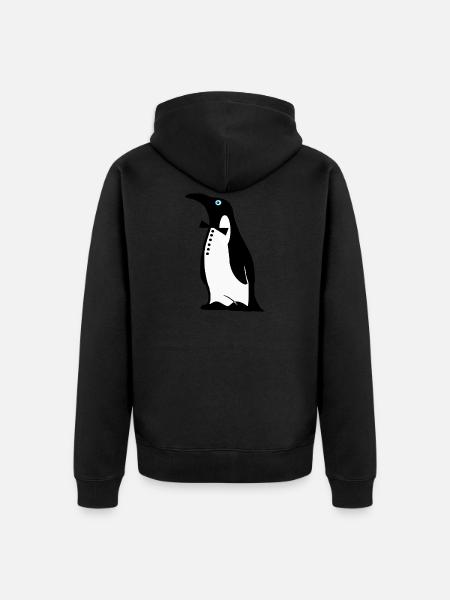 Penguin motif - Unisex Premium Organic Zip Hoodie - black