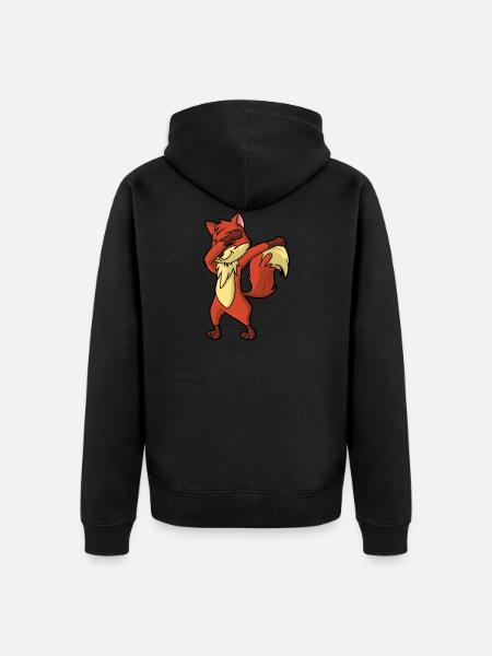 Dabbender fox - Unisex Premium Organic Zip Hoodie - black