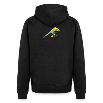 Drachen Fliegen, Hang Gliding - Unisex Premium Bio Zip Hoodie - Schwarz - Hinten - Nico (187cm)