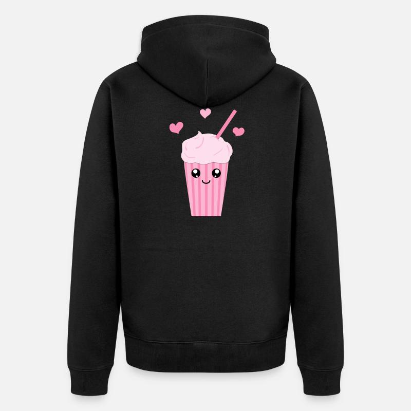 Kawaii Milkshake - Veste à capuche bio Premium Unisexe - noir