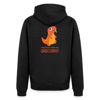 Unicorn DINO Shirt · Anybody · Gift - Unisex Premium Organic Zip Hoodie - black - Back - Nico (187cm)