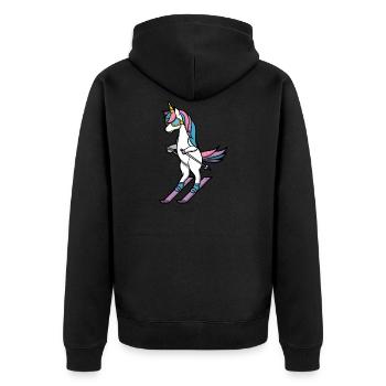 Apres Ski Party Crew Licorne amusant cabane de ski - Veste à capuche bio Premium Unisexe - noir - Dos - Nico (187cm)