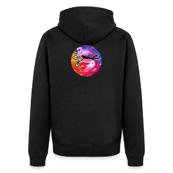 Bmx Biker Fahrrad - Unisex Premium Bio Zip Hoodie - Schwarz - Hinten - Nico (187cm)
