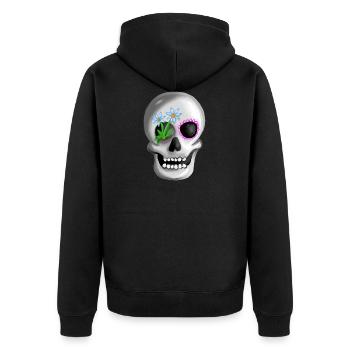Le culte mexicain de la tête de mort Jour des morts Skull - Veste à capuche bio Premium Unisexe - noir - Dos - Nico (187cm)