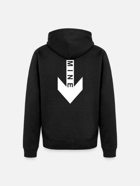 Mine flèche vers le bas - Veste à capuche bio Premium Unisexe - noir