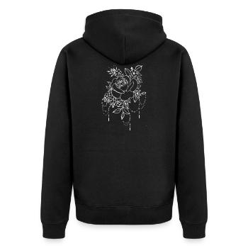 Rose avec un bouquet de fleurs - Veste à capuche bio Premium Unisexe - noir - Dos - Nico (187cm)