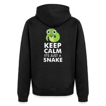 SNAKES: It's Just A Snake - Unisex Premium Bio Zip Hoodie - Schwarz - Hinten - Nico (187cm)