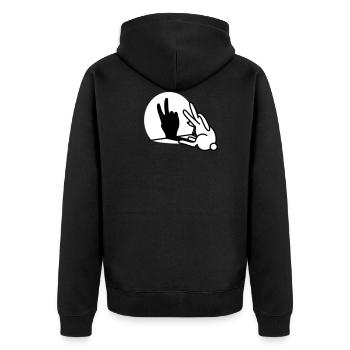 Lapins Ombre Main Deux 2 ans D’anniversaire V - Veste à capuche bio Premium Unisexe - noir - Dos - Nico (187cm)