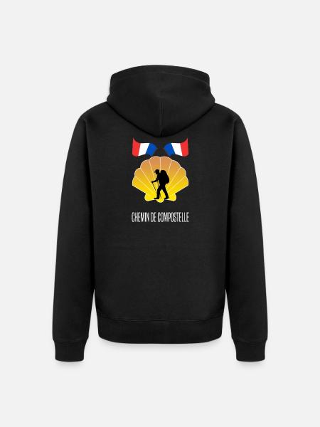 Randonnée chemin de Compostelle - Veste à capuche bio Premium Unisexe - noir