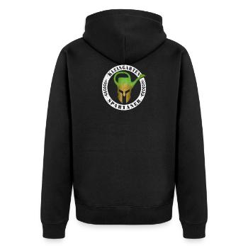 kleingarten Spartaner - Unisex Premium Bio Zip Hoodie - Schwarz - Hinten - Nico (187cm)