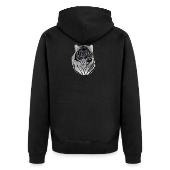 Tigre blanc - Veste à capuche bio Premium Unisexe - noir - Dos - Nico (187cm)