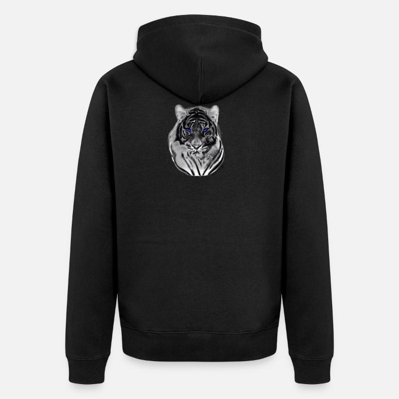 Tigre blanc - Veste à capuche bio Premium Unisexe - noir