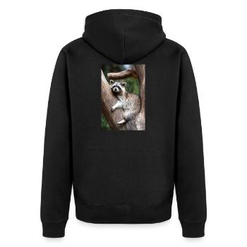 Raton laveur nord-américain (en allemand Waschbär) - Veste à capuche bio Premium Unisexe - noir - Dos - Nico (187cm)