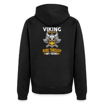 Viking blood runs through my veins - Unisex Premium Organic Zip Hoodie - black - Back - Nico (187cm)
