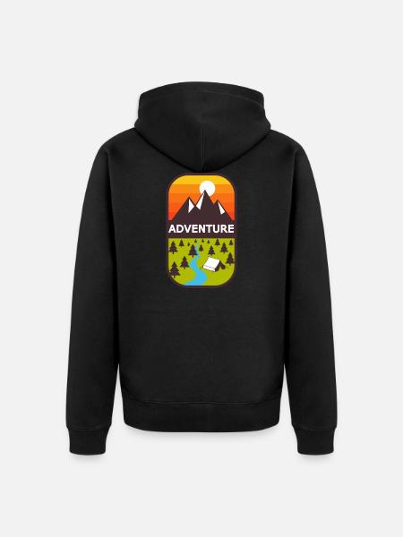 Adventure - Unisex Premium Organic Zip Hoodie - black