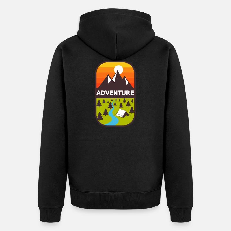 Abenteuer - Unisex Premium Bio Zip Hoodie - Schwarz